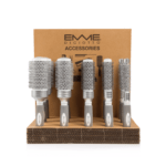 5 brosses à cheveux professionnelles de couleur grise et avec le poignet en résine