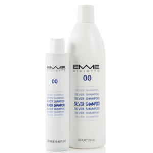 deux bouteilles blanches et bleues 1 litres et 250ML du shampoing déjaunissant pour les cheveux