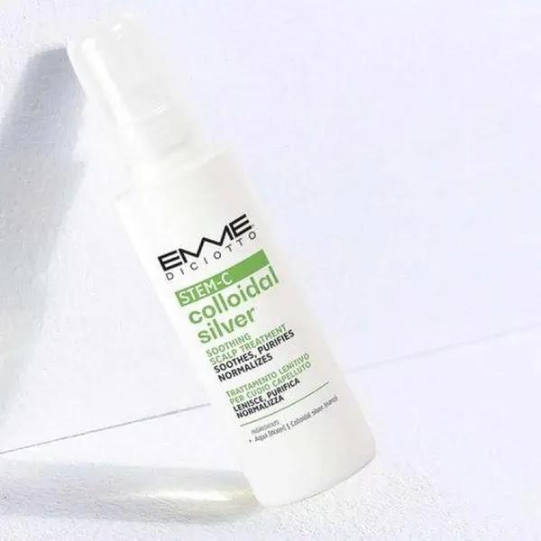 Flacon spray d'argent colloïdal STEM-C Emme Diciotto, soin apaisant du cuir chevelu